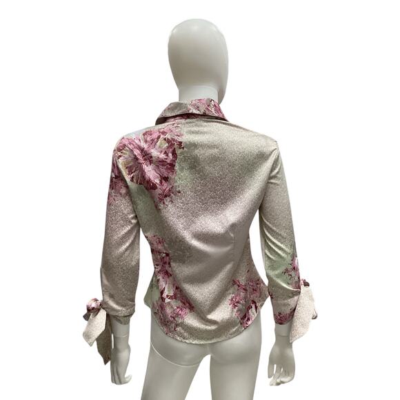 VTG 2006 just Cavalli Women’s Blouse Size 42 Silk Button-Up - Picture 4 of 4